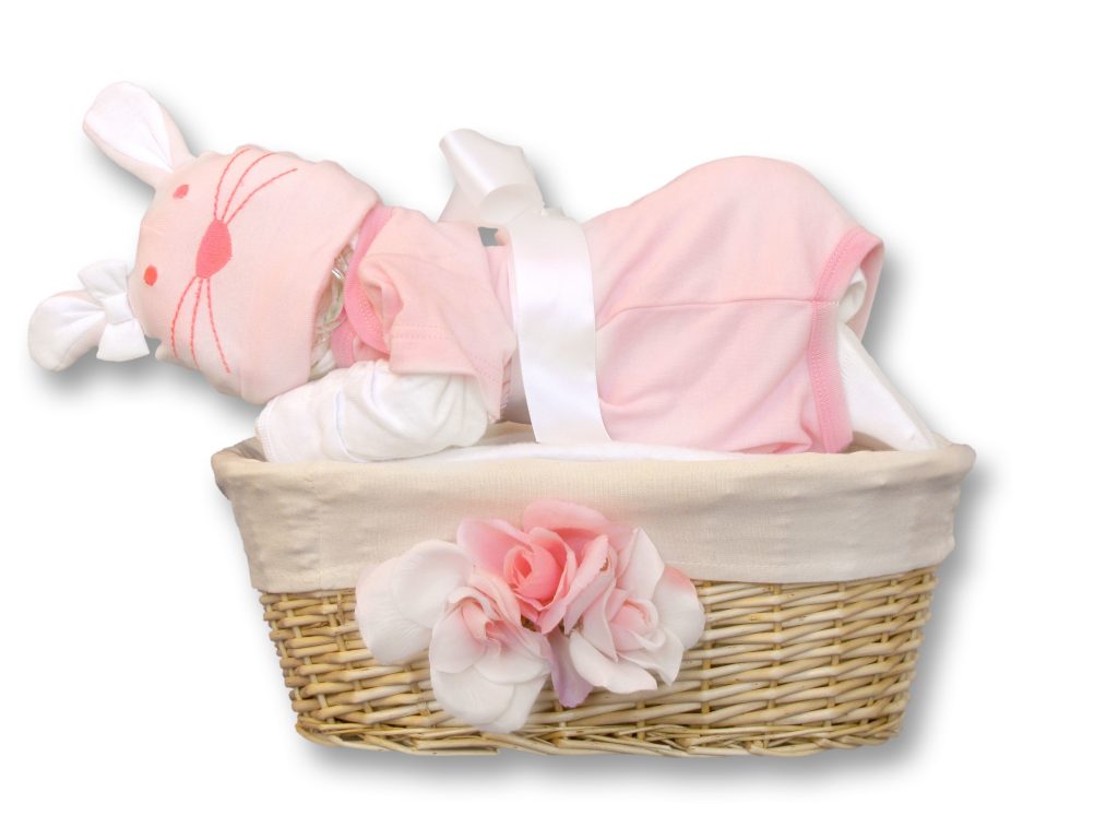 My 1st Easter Onesie Basket - Bunny Hat Girl